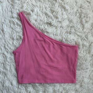 (PacSun) Pink One-Shoulder Crop Tank